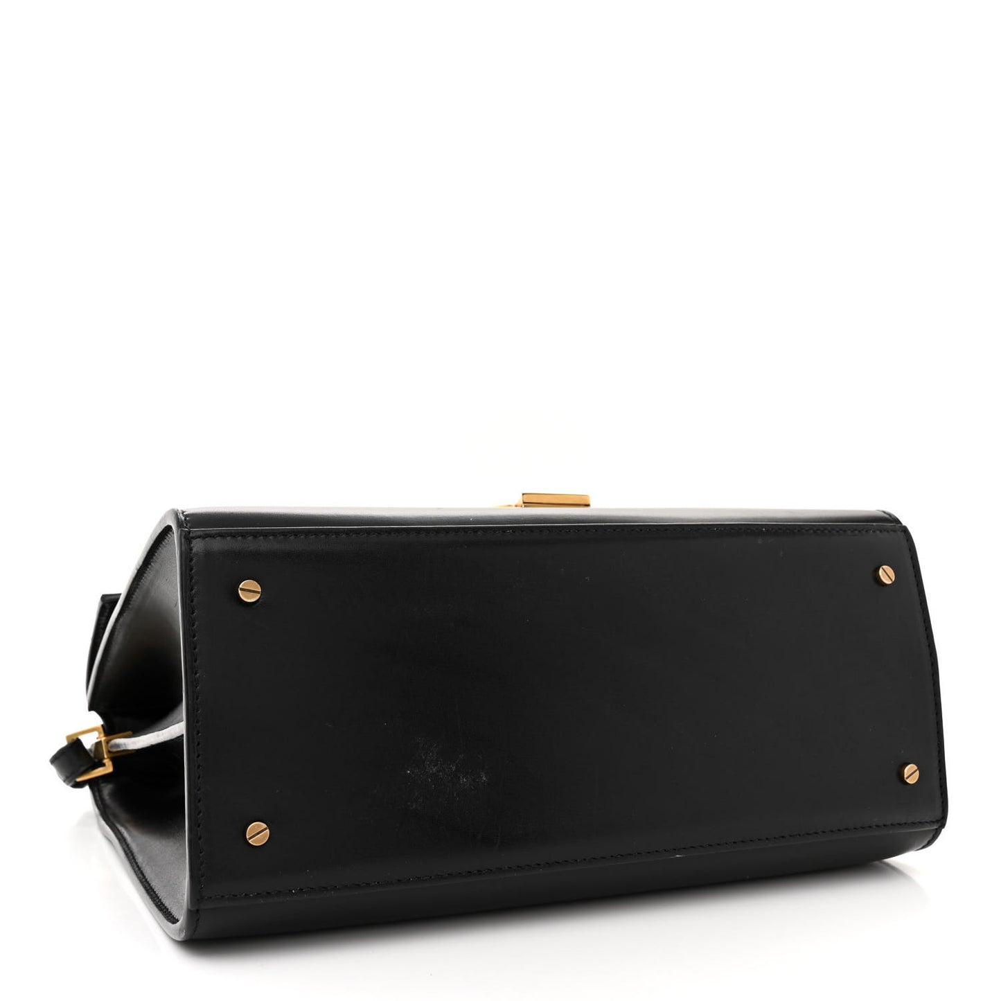 Smooth Calfskin Medium Classic Monogram Cassandra Top Handle Black Rouge Legion