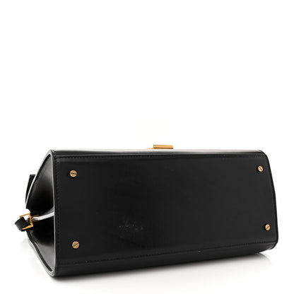 Saint Laurent Smooth Calfskin Medium Classic Monogram Cassandra Top Handle Black Rouge Legion 4 of 16