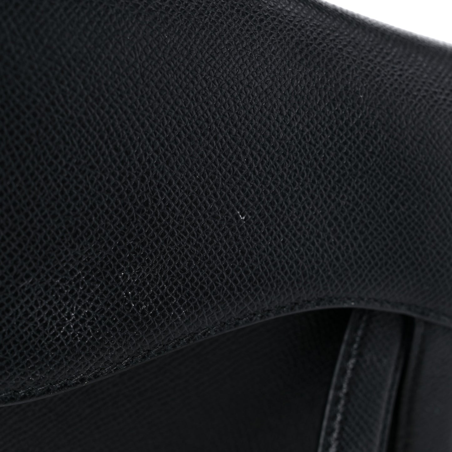Grained Calfskin Saddle Bag Black