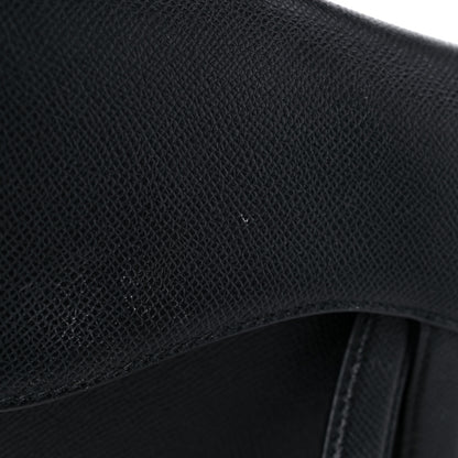 Christian Dior Grained Calfskin Saddle Bag Black 12 of 13