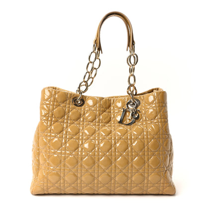 Christian Dior Patent Cannage Large Dior Soft Shopping Tote Beige 1 of 10
