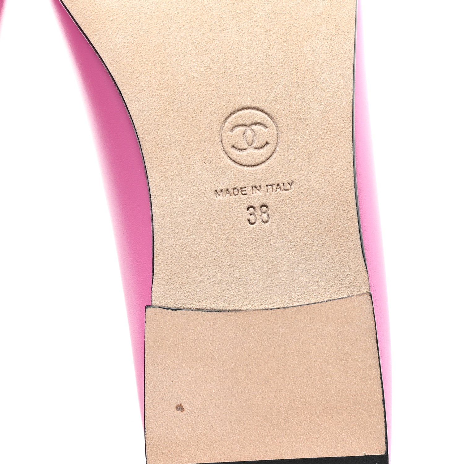 Chanel Calfskin Grosgrain Cap Toe CC Ballerina Flats 38 Pink Black 7 of 10