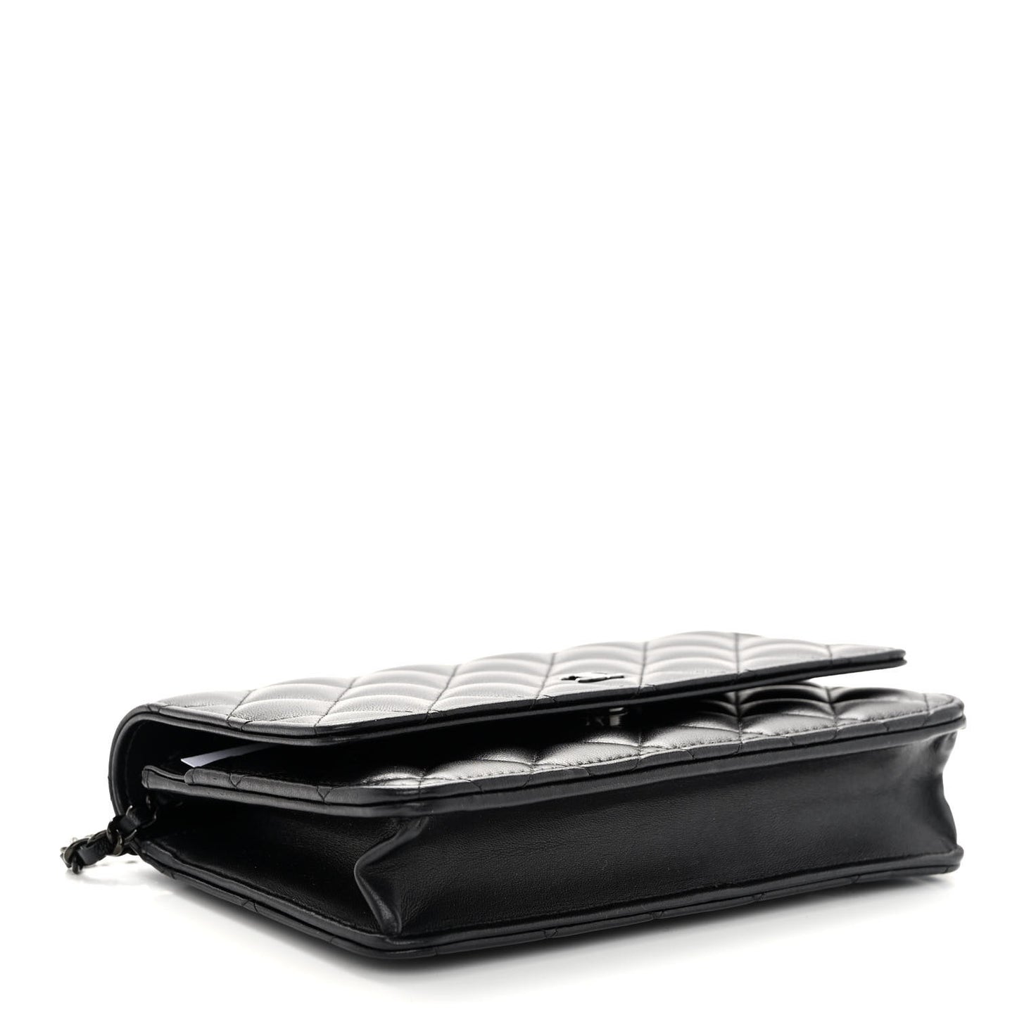 Lambskin Quilted Wallet On Chain WOC So Black