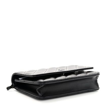 Chanel Lambskin Quilted Wallet On Chain WOC So Black 4 of 10