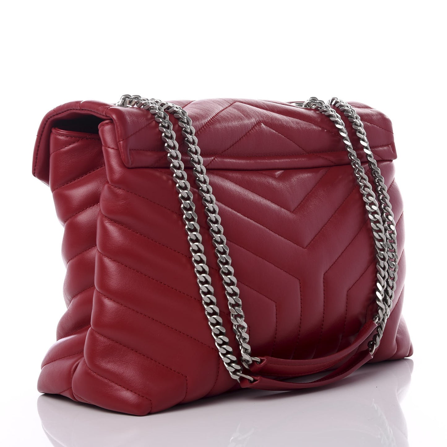 Calfskin Y Quilted Monogram Medium Loulou Chain Satchel Palissandre