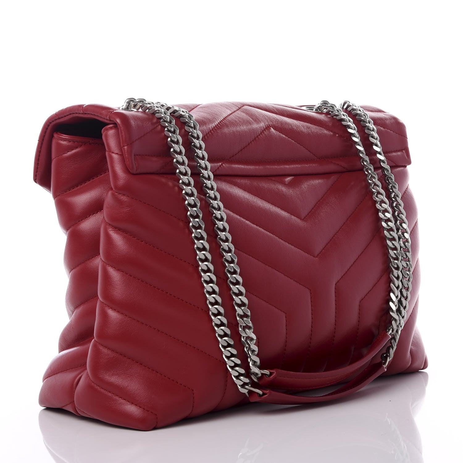 Saint Laurent Calfskin Y Quilted Monogram Medium Loulou Chain Satchel Palissandre 2 of 9