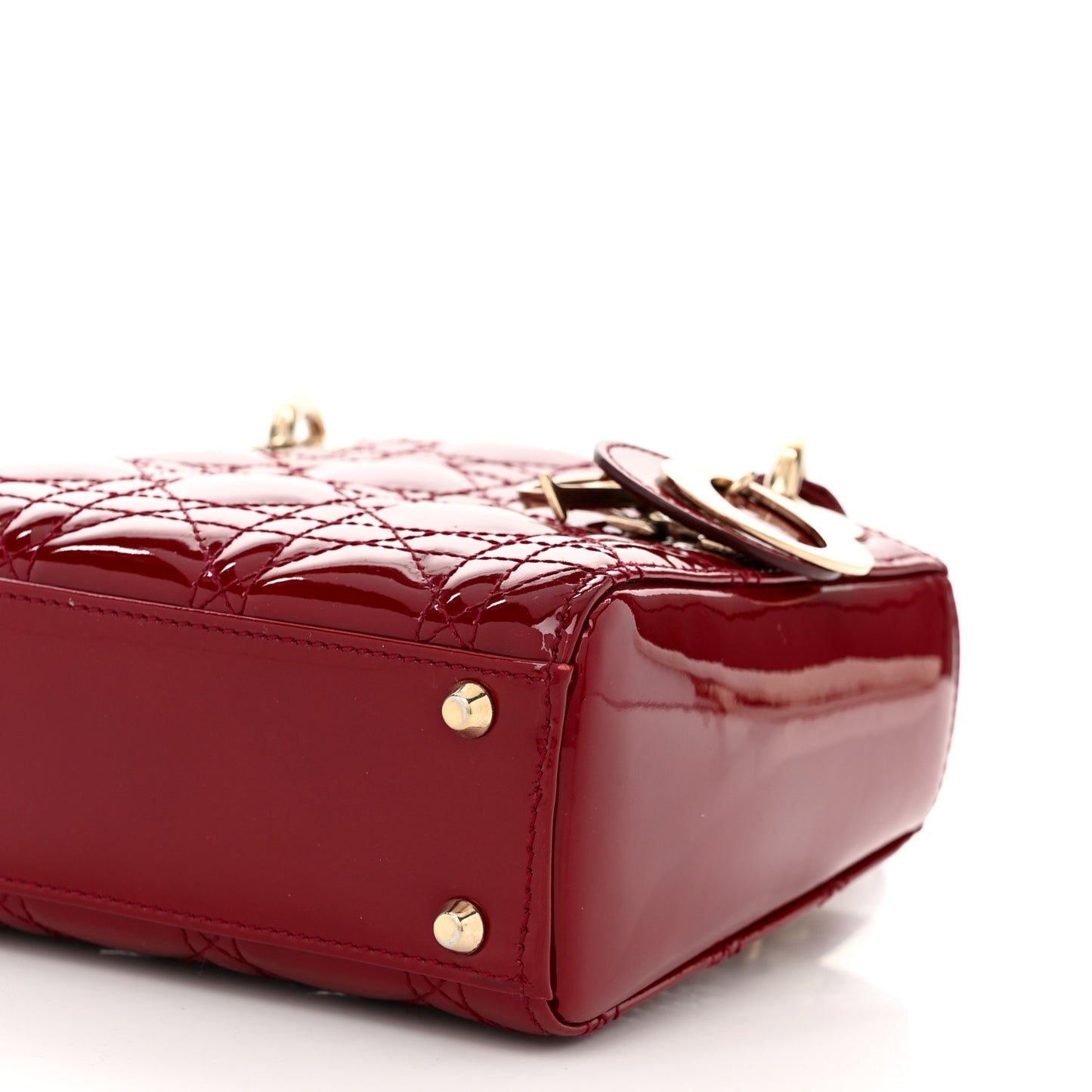 Patent Cannage Mini Lady Dior Red