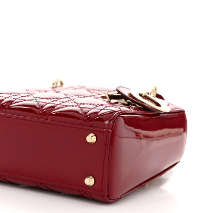 Christian Dior Patent Cannage Mini Lady Dior Red 10 of 10