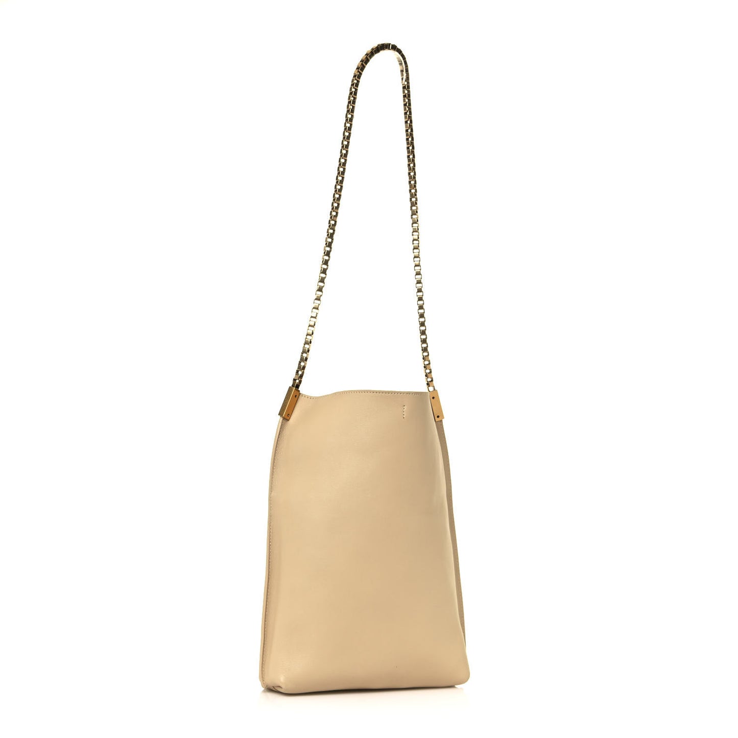 SAINT LAUREN Smooth Calfskin Small Suzanne Hobo Ivory Natural