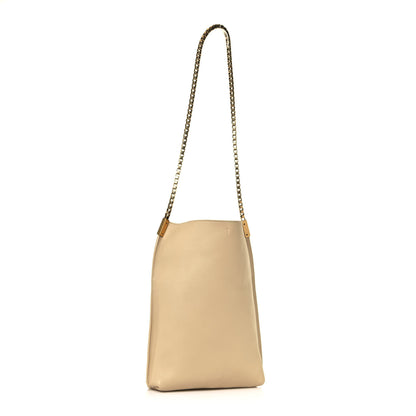 Saint Laurent SAINT LAUREN Smooth Calfskin Small Suzanne Hobo Ivory Natural 4 of 12