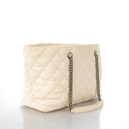 Chanel Calfskin Ultimate Stitch Shopping Tote White 3 of 7