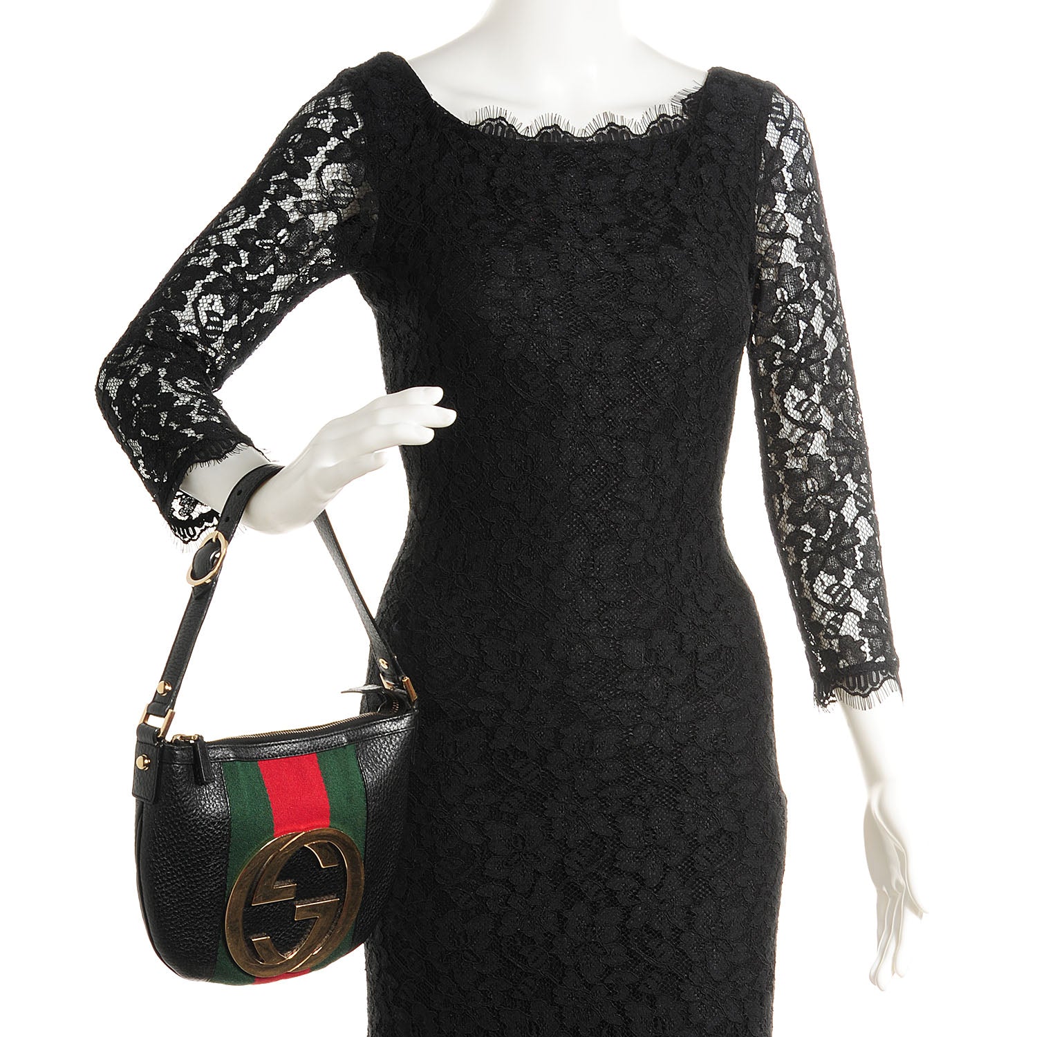Gucci Leather Web Small Blondie Hobo Black 2 of 7