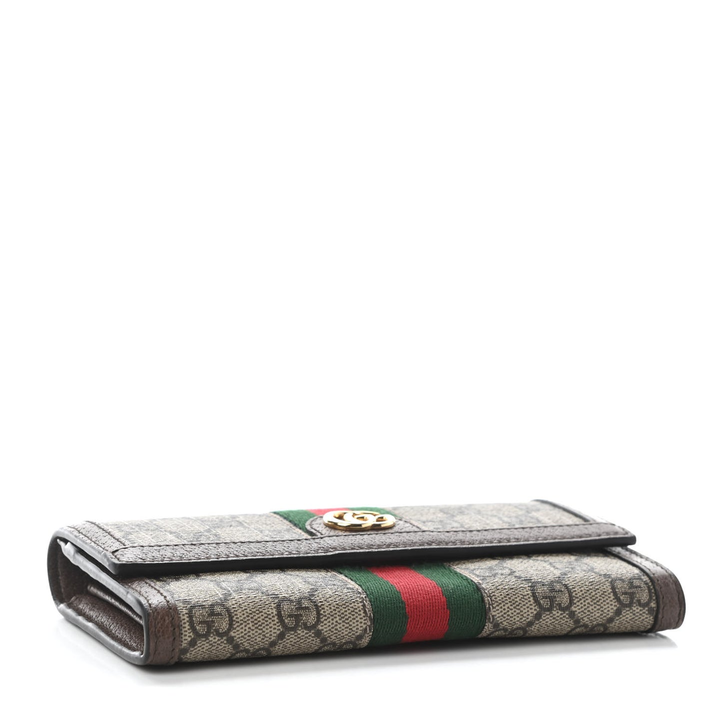 GG Supreme Monogram Web Ophidia Continental Wallet Brown
