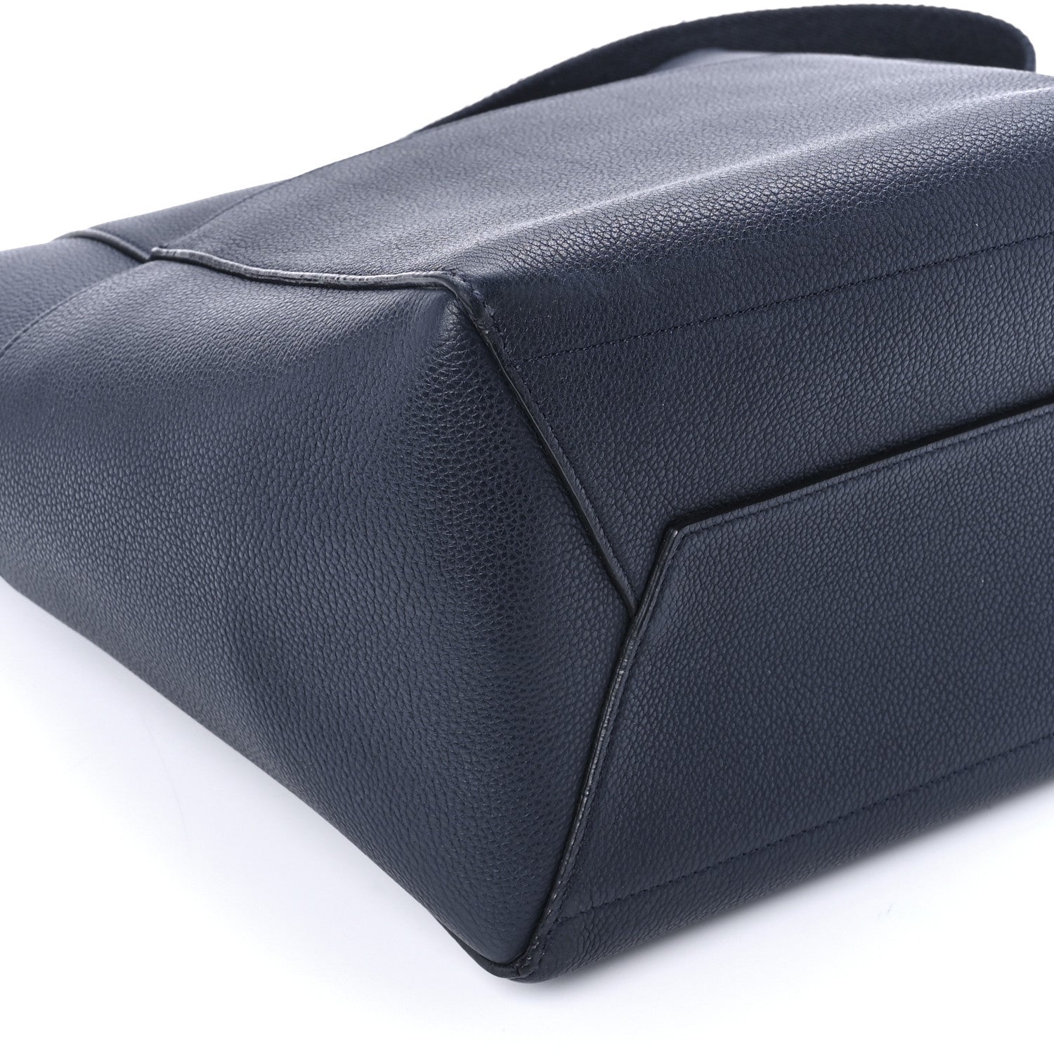 Celine Soft Grained Calfskin Sangle Bucket Bag Navy Blue 8 of 10