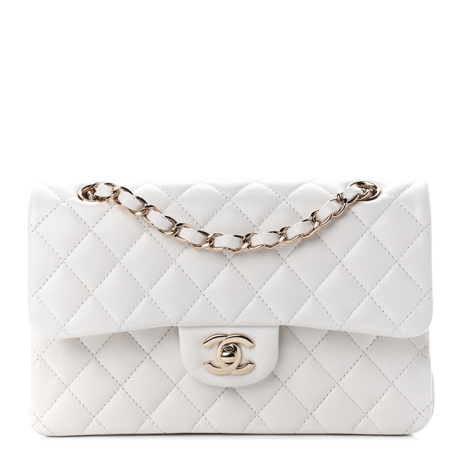 Chanel Caviar Quilted Small Double Flap White 1 of 10