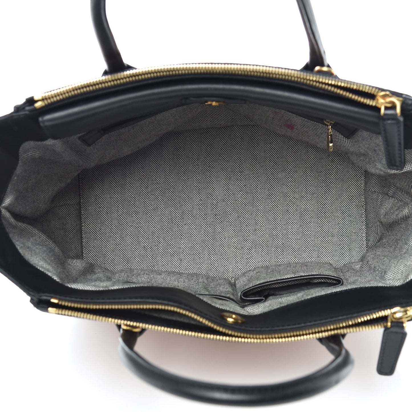 Visetos Medium Kathy Double Zip Tote Cognac Black