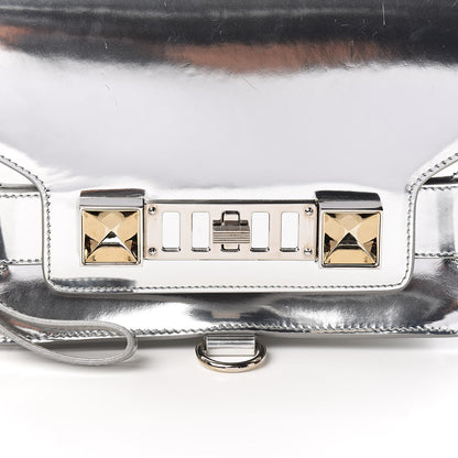 Proenza Schouler Metallic Patent PS11 Wristlet Clutch Silver 9 of 9