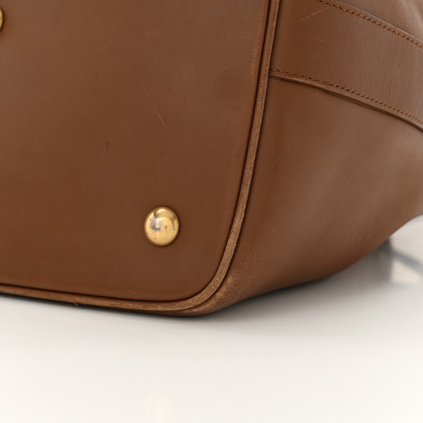 Calfskin Large Emmanuelle Bucket Bag Cognac