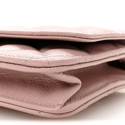 Chanel Caviar Quilted Wallet on Chain WOC Light Pink 11 of 12