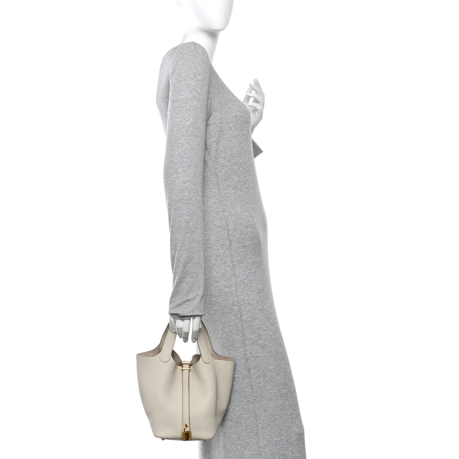 Hermes Taurillon Clemence Picotin Lock 18 PM Gris Perle 2 of 11