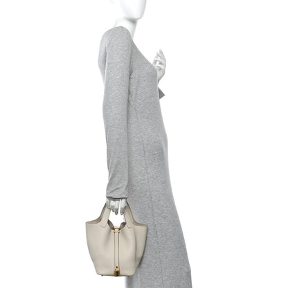 Hermes Taurillon Clemence Picotin Lock 18 PM Gris Perle 2 of 11
