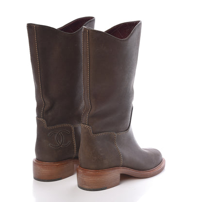 Chanel Calfskin Paris Dallas Boots 37 Dark Gold 4 of 6