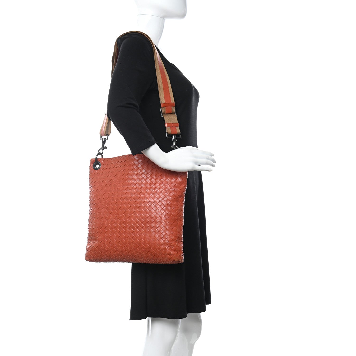 Bottega Veneta Nappa Intrecciato VN Crossbody Messenger Bag Brique 2 of 11