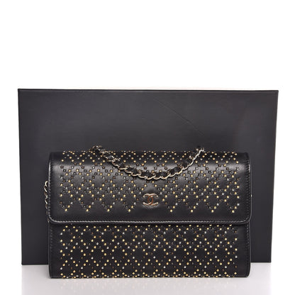 Chanel Lambskin Studded Wallet on Removable Chain Black 10 of 10