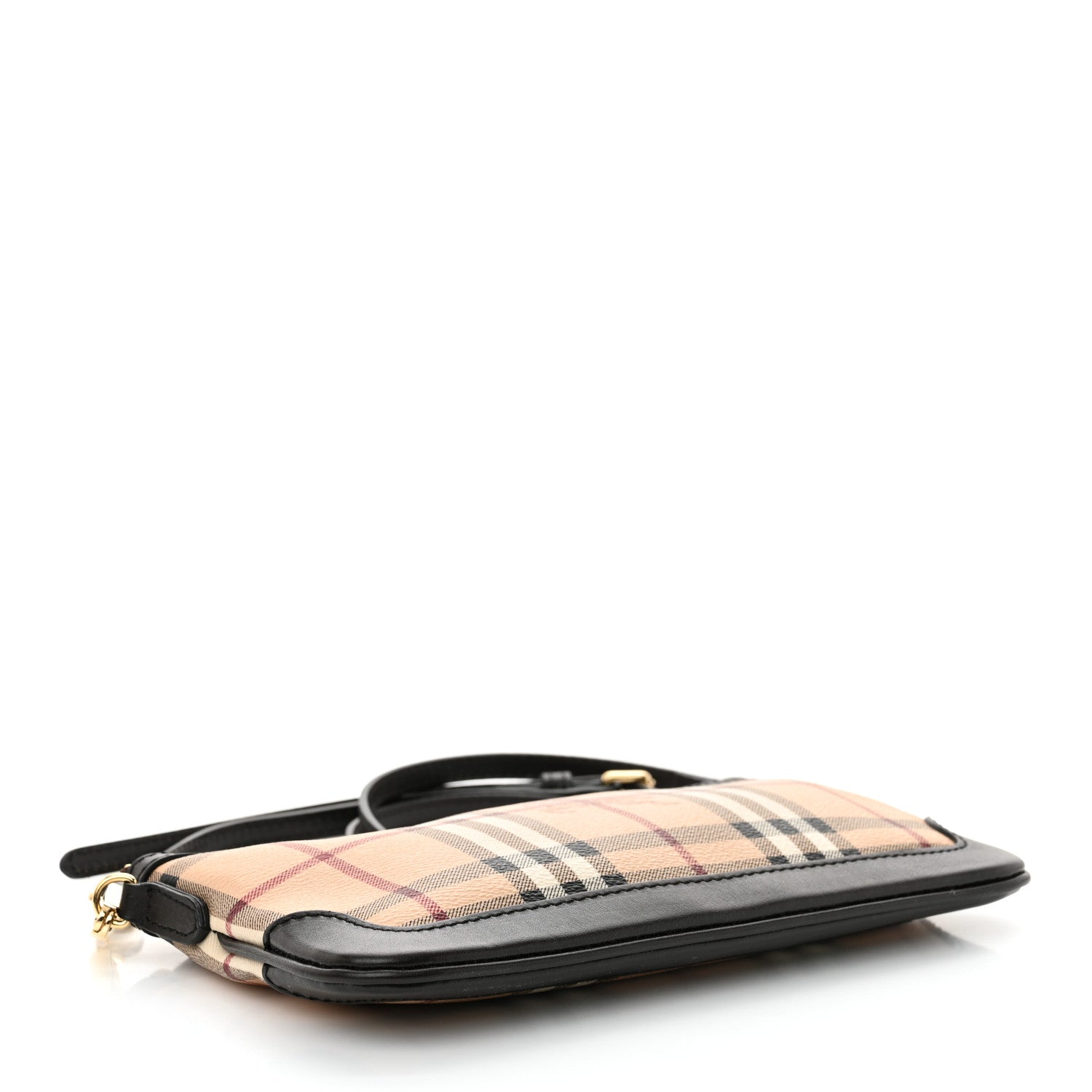 Burberry Haymarket Check Small Peyton Crossbody Clutch Bag Chocolate 4 of 11