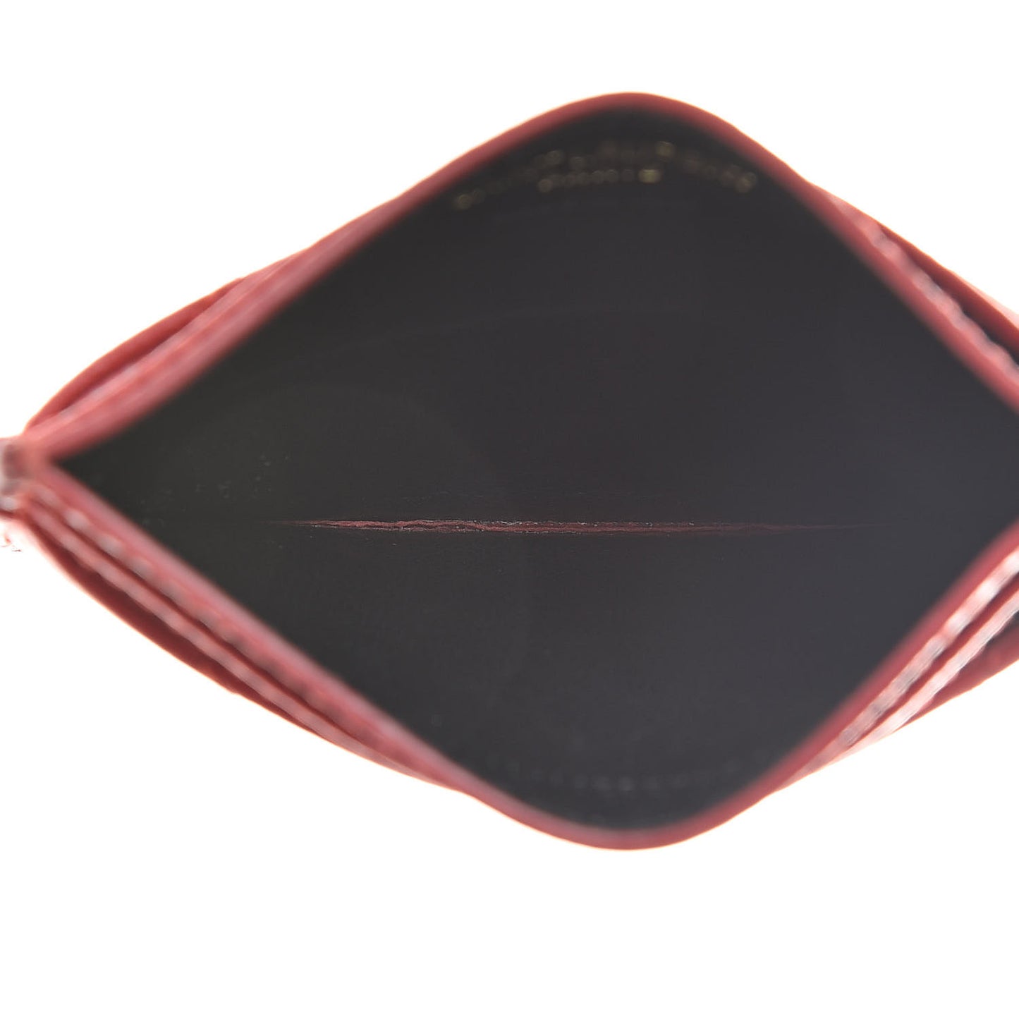 Grain De Poudre Matelasse Chevron Monogram Credit Card Case New Red