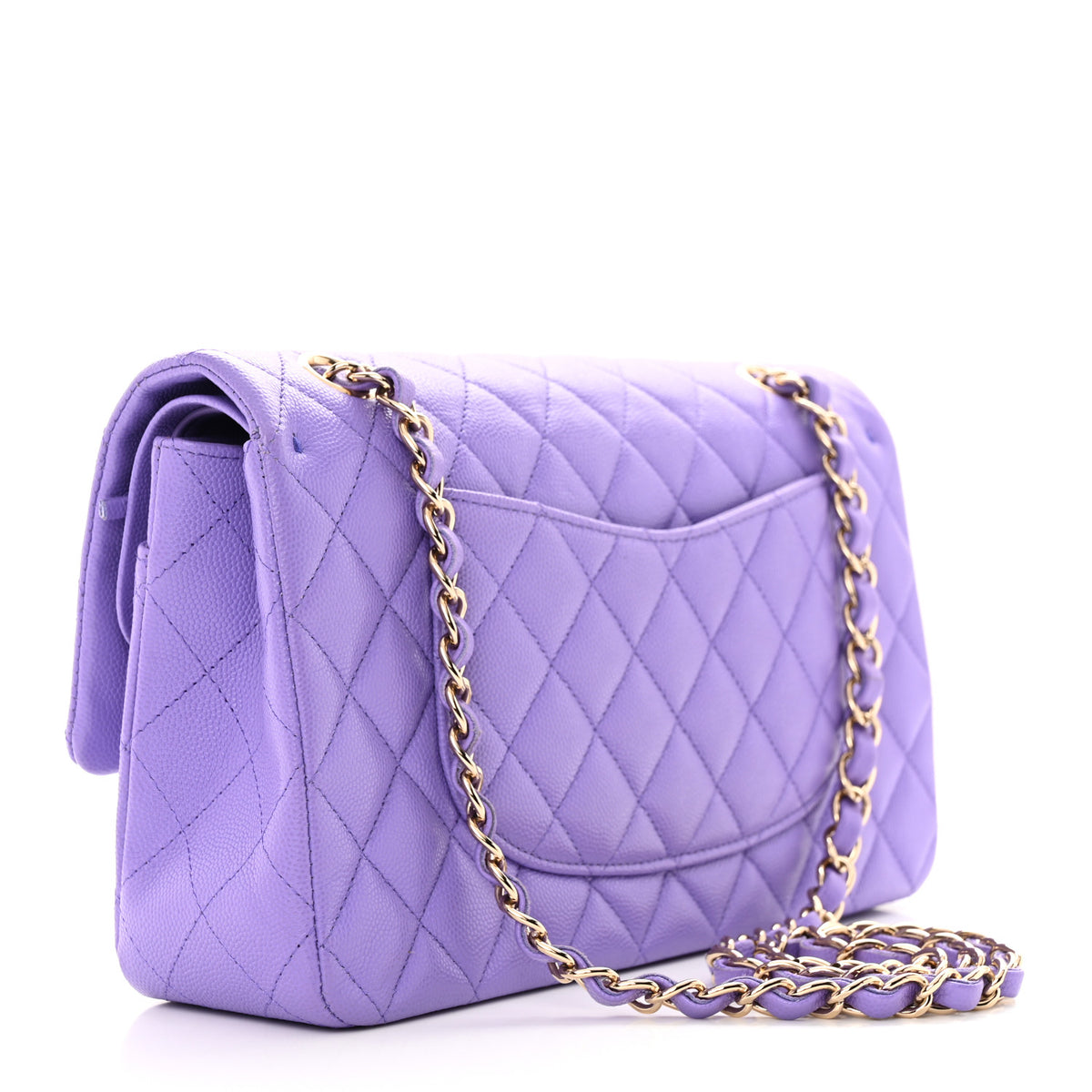 Chanel Caviar Quilted Medium Double Flap Purple 3 of 11