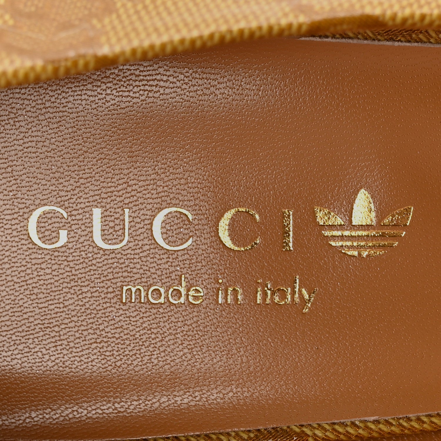 Gucci X ADIDAS Vintage GG Crystal Monogram Trefoil Pumps 38 Natural Nut 8 of 10