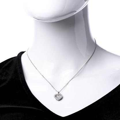 Chopard 18K White Gold 3 Diamond Happy Diamond Icons Heart Pendant Necklace 2 of 8