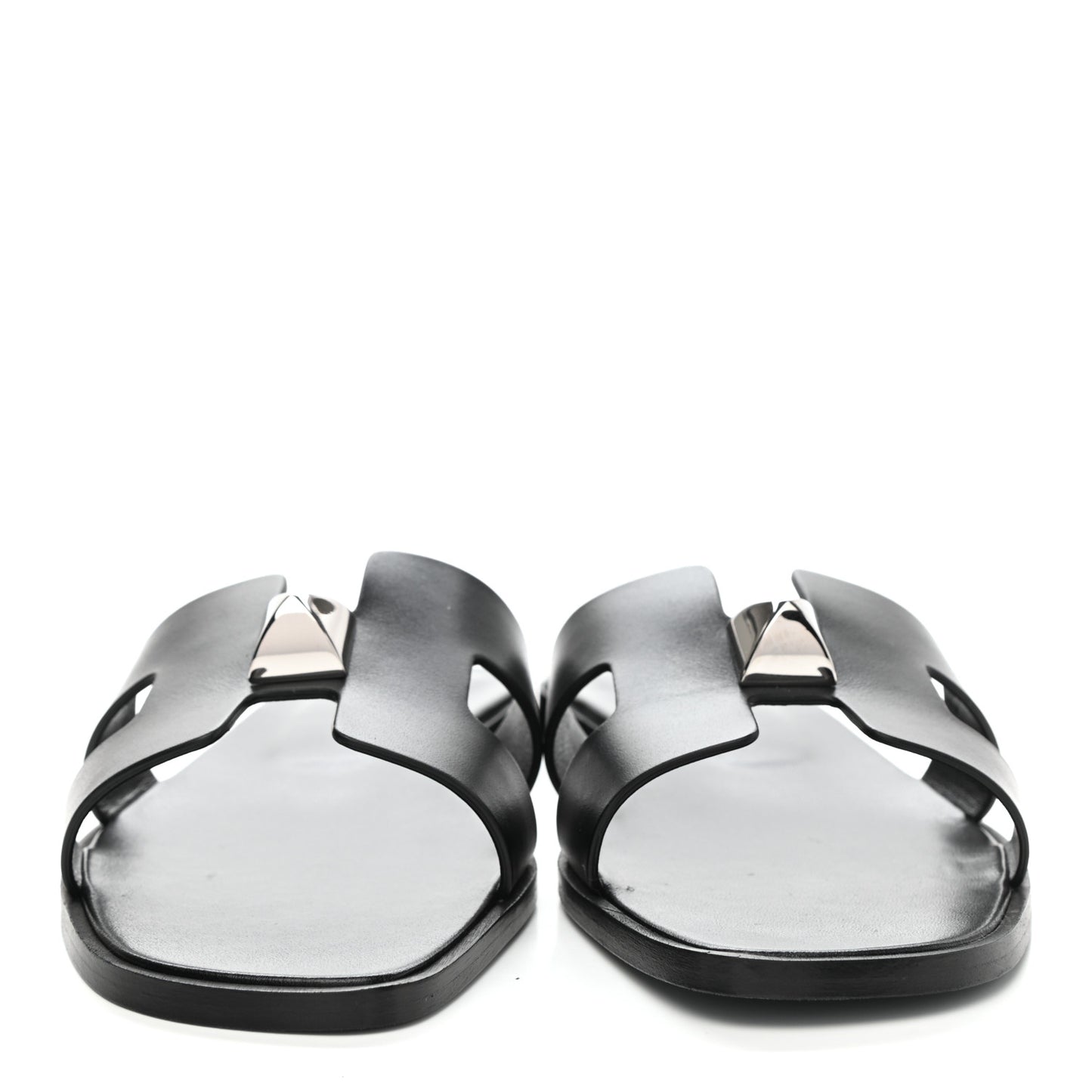 Box Calfskin Clous Pyramide Oran Sandals 40 Black