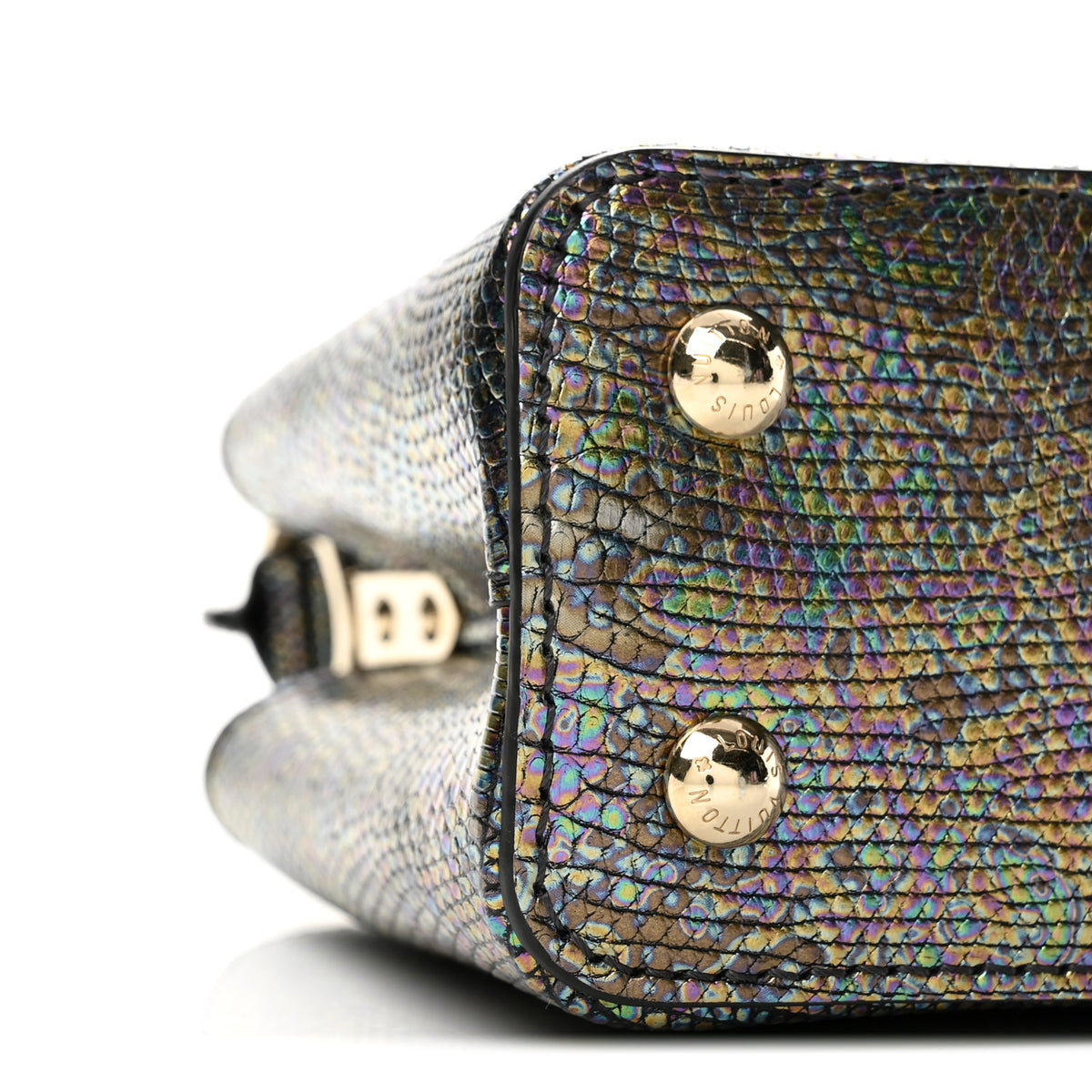 Louis Vuitton Lizard Capucines Mini Bleu Petrole 8 of 11