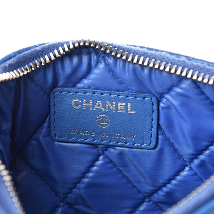Chanel Lambskin Quilted Small Cosmetic Case Blue 6 of 7