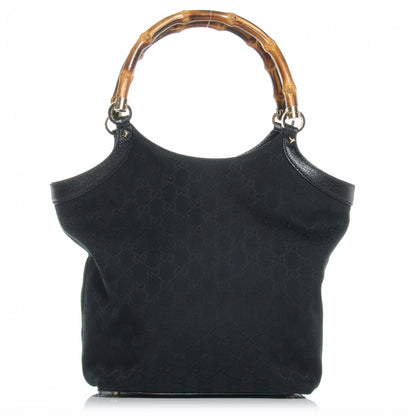 Gucci Monogram Bamboo Handle Bag Black 1 of 7
