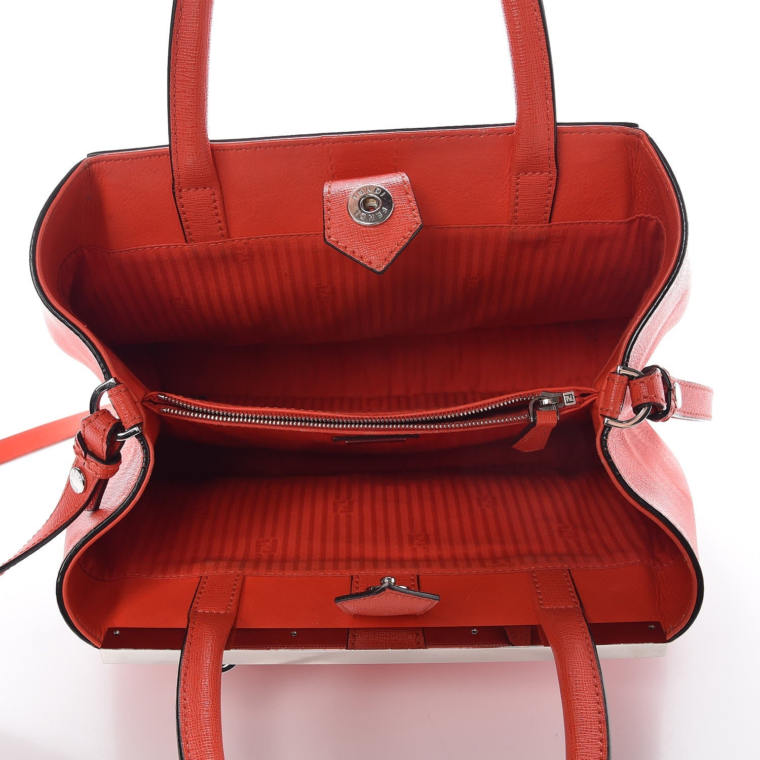 Fendi Vitello Elite Petite 2Jours Tote Papavero 5 of 9