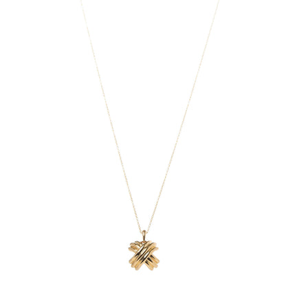 Tiffany 18K Yellow Gold Large Signature X Pendant Necklace 1 of 6