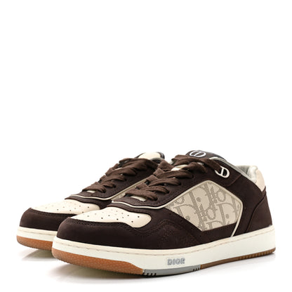 Christian Dior Nubuck Calfskin Oblique Mens B27 Low Top Sneakers 36 Brown Beige 3 of 12