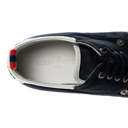 Louis Vuitton Suede Cotton Team Derby Sneakers 5 Marine 6 of 14