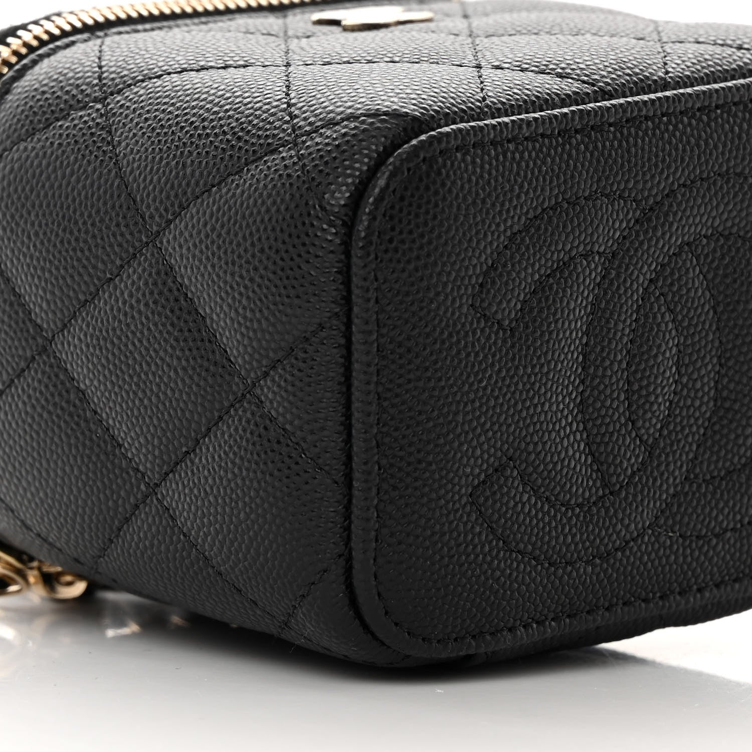 Chanel Caviar Quilted Mini Vanity Case With Chain Black 9 of 12