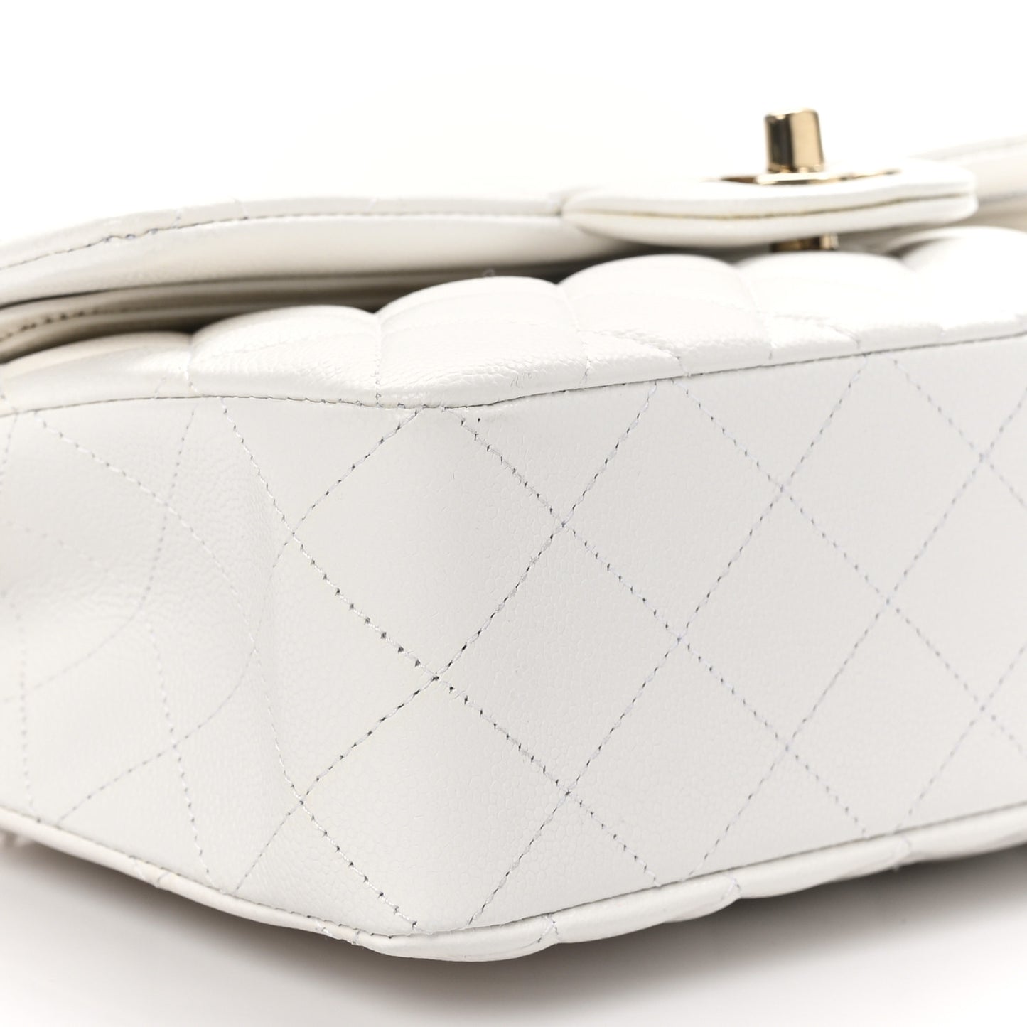 Caviar Quilted Small Double Flap White
