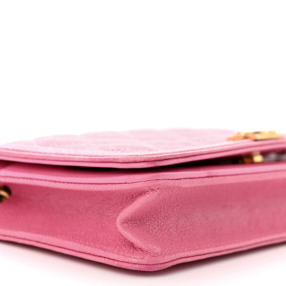 Chanel Caviar Quilted Boy Wallet On Chain WOC Pink 10 of 14