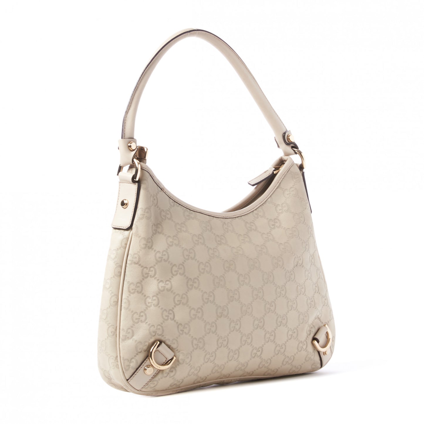 Guccissima Medium Abbey D Ring Hobo Off White