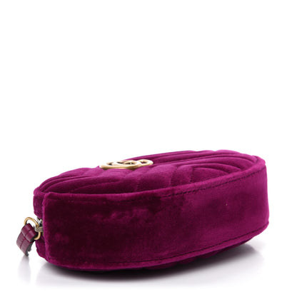Gucci Velvet Matelasse GG Marmont Belt Bag 85 34 Fuchsia Violet Cyclamen 4 of 11