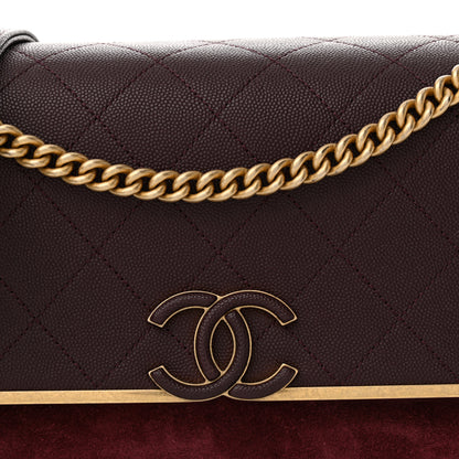 Chanel Caviar Suede Stitched Lady Coco Flap Burgundy 8 of 12