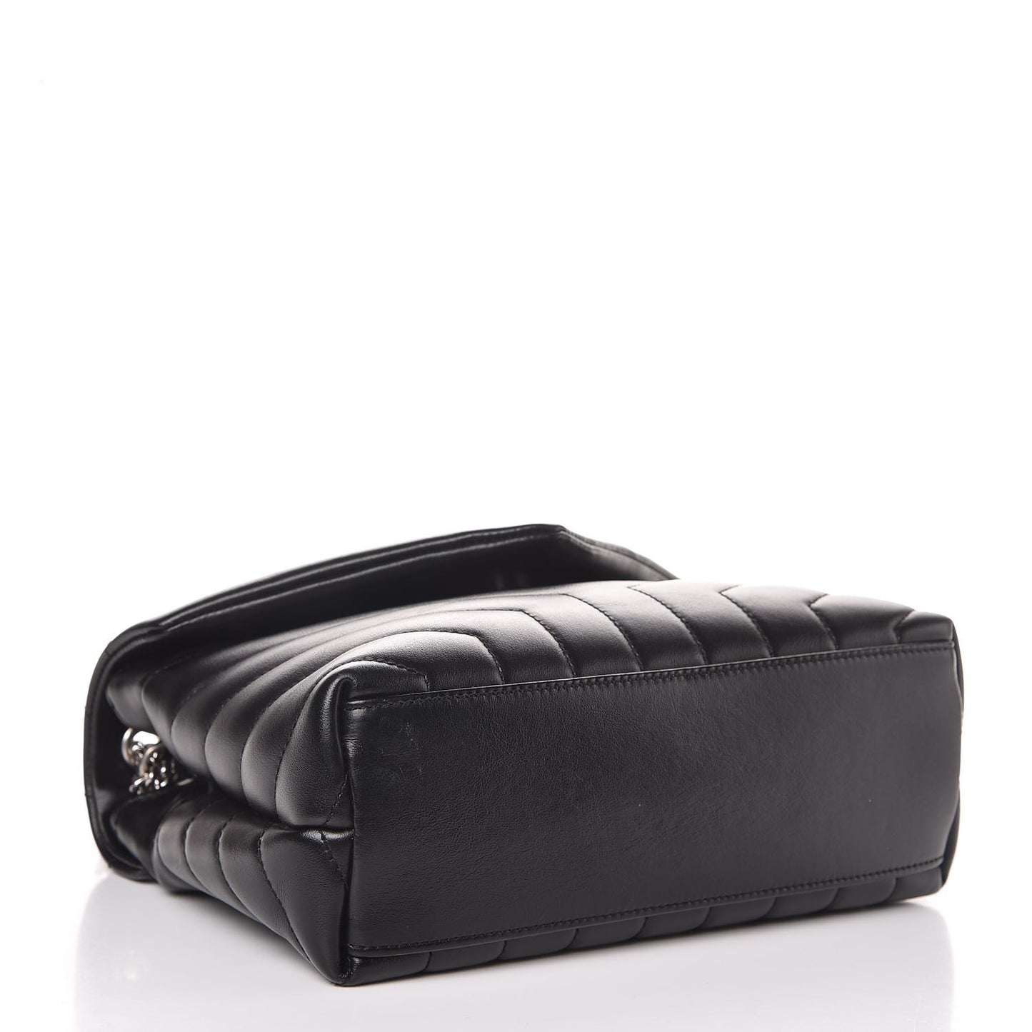 Calfskin Y Quilted Monogram Small Loulou Chain Satchel Black