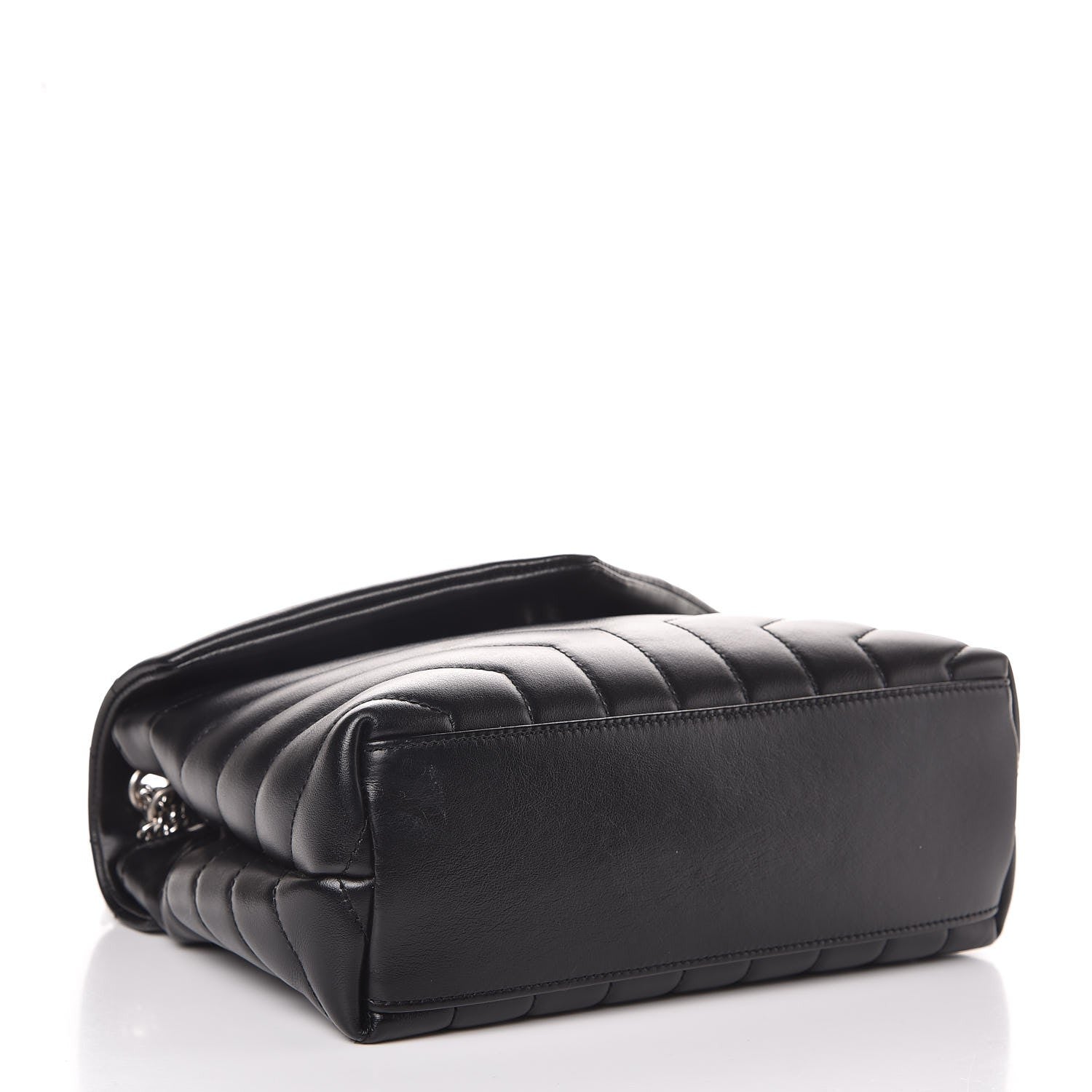 Saint Laurent Calfskin Y Quilted Monogram Small Loulou Chain Satchel Black 4 of 7