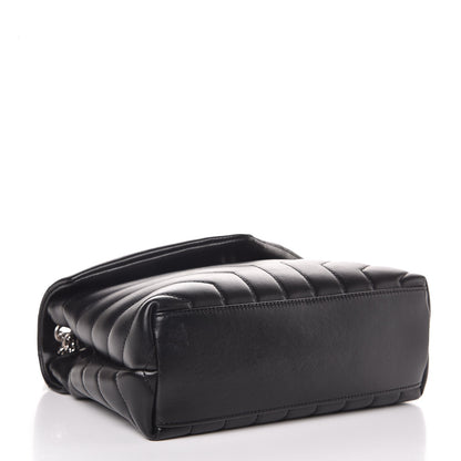 Saint Laurent Calfskin Y Quilted Monogram Small Loulou Chain Satchel Black 4 of 7